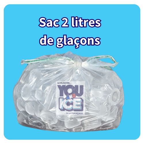 Sac de 2 litres de glaçons